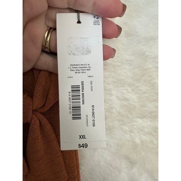 NWT Liz Claiborne Brown Knit Dress XXL 2XL Office Mature - Picture 4 of 6